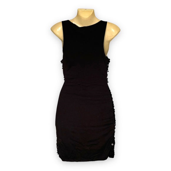 Guess Los Angeles Party Dress Sequined Paillettes Bodycon Jet Black XS - Picture 2 of 7